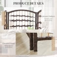 thumbnail image 5 of 8-Panel Folding Privacy Screen, Brown Diamond Woven Paper Fiber Room Divider with Pine Wood Frame, No Assembly Required for Home & Office, 5 of 7