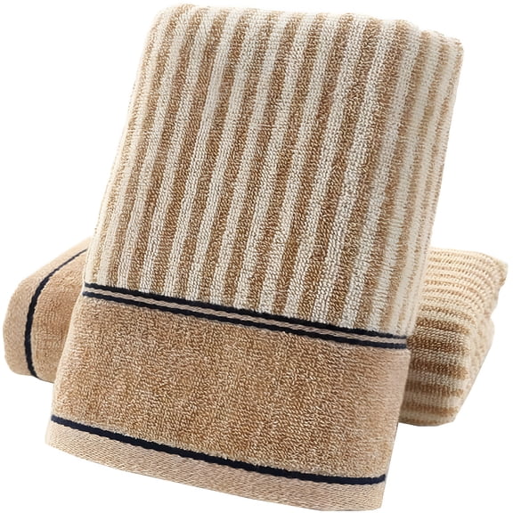 ARLAJO Hand Towels 100% Cotton Absorbent Soft Decorative Towel for Bathroom 13.4 X 29.1 Inch,Brown,2 Pack,Hand Towels for Bathroom