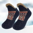 thumbnail image 5 of AMITOFO Slipper Socks for Men Thick Thermal Fuzzy Socks Winter Soft Warm Fleece Fluffy Socks with Non Skid Gripper Christmas Gift,Navy Blue Size 6-11, 5 of 7