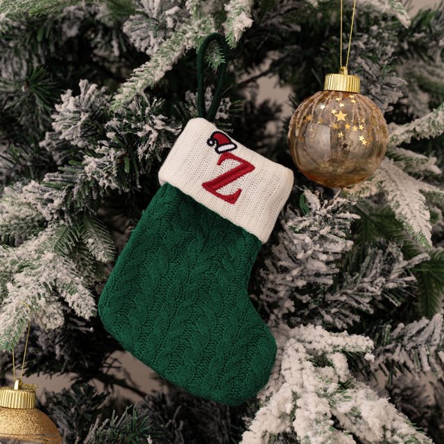 Medias navideñas tejidas Medias navideñas Letras bordadas pequeñas Medias navideñas tejidas Decoraciones colgantes para fiestas navideñas Decoraciones personalizadas para la temporada navideña