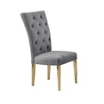 thumbnail image 2 of JERFIT Modern Velvet Dining Chairs Set of 2, Tufted Back Accent Chairs with Gold Metal Legs for Kitchen and Dining Room, Grey, 2 of 7