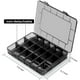 thumbnail image 5 of 4 contenedores organizadores apilables de plástico con divisores ajustables, caja de plástico con 18 compartimentos de rejilla extraíbles, 5 of 7