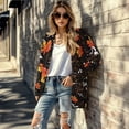 thumbnail image 5 of SCRAWLGOD Thanksgiving Maple Leaf Women's Open Front Cardigan Lightweight Long Elastic Light Weight Womens Cardigan Jackets with Pockets Size XL for Vacation, 5 of 7