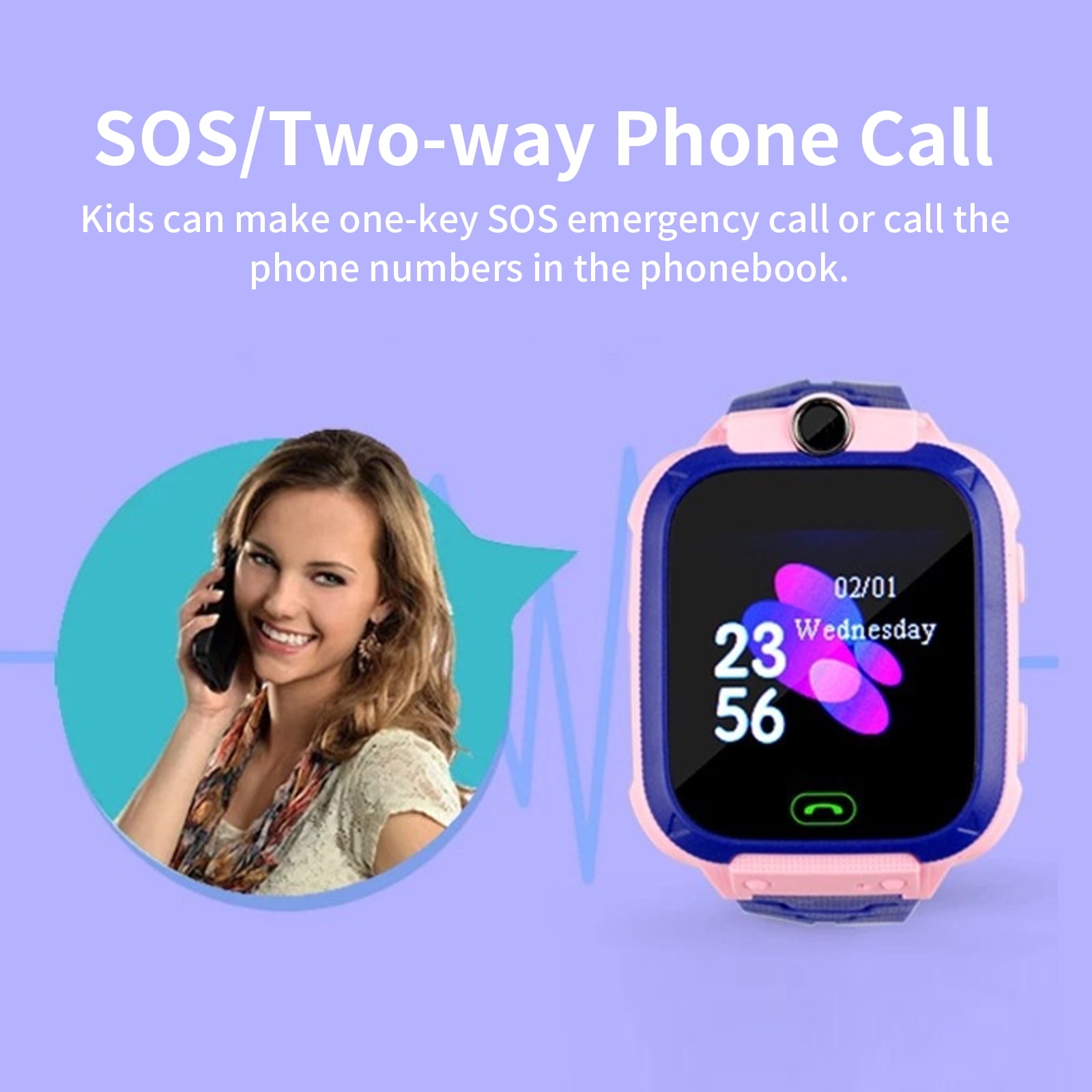 Smartwatch with GPS Tracker Texting and Calling,Smart Watch for Kids,with Two-Way Call SOS Anti-Lost Games Camera, Child Cellphone Watch School Class Gifts,4-12 Years Girls Boys Gifts