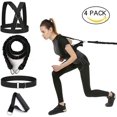 thumbnail image 2 of Double Pull Resistance Rope 4-Pcs Bungee Resistance Cord Set Fit Solo or Partner Great for Vertical Jumps Lateral Movement Sprint Overspeed Training, 2 of 9