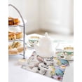 thumbnail image 4 of Happy Easter Kitchen Dish Towels for Drying Dishes Set of 2, Spring Grey Bunny Colorful Eggs Flower Beige Waffle Weave Microfiber Hand Tea Bathroom Towels Quick Dry & Absorbent Towel 12x12, 4 of 7