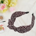 thumbnail image 6 of Unique Bargains Leopard Spot Wide Bow Headbands Fashion Hair Hoop Wine Red with Bow Knotted for Girl Women, 6 of 7