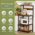 thumbnail image 5 of Amadwell 4-Tier Kitchen Storage Shelf Organizer Bakers Rack with Power Outlets, Coffee Bar & Microwave Stand, 5 of 9