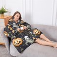 thumbnail image 5 of Oversized Wearable Blanket Hoodie,Nightmare Before Christmas Halloween Pattern Sherpa Blanket Hoodie with Super Pockets,Super Warm Fuzzy Pullover for Women & Men, 5 of 6