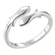 thumbnail image 1 of Anillo de pez doble elegante, delicado anillo de trefilado ajustable (plata), 1 of 6