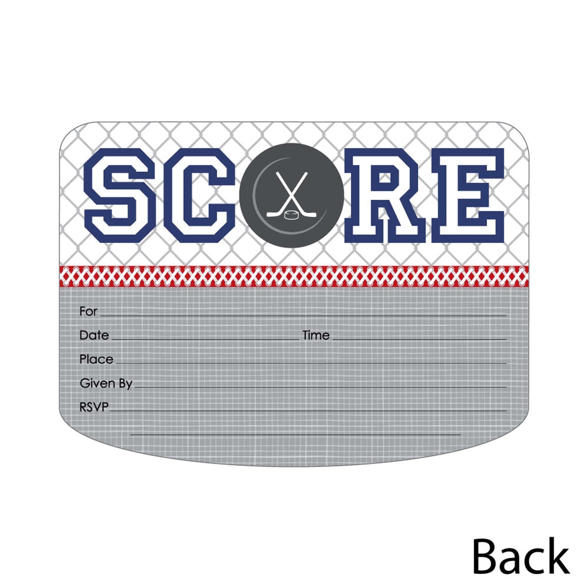 Big Dot of Happiness Shoots and Scores - Hockey - Shaped Fill-in Invites - Baby  Shower or Birthday Party Invites Cards with Envelopes - Set of 12 -  Walmart.com, image size:2000x2000