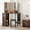 brown, variant on BouPower Vanity Desk with Mirror and Lights,Stool,Corner Makeup Vanities with Power Outlet for Bedroom Living Room