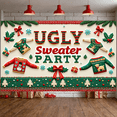 thumbnail image 3 of Colorful Design Ugly Sweater Party Decorative Banner Christmas Theme Festive Decoration for Holiday Celebration Indoor Party Winter Event, 3 of 9