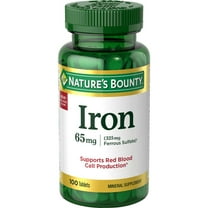Nature’s Bounty Iron Supplement, 65mg, Mineral Supplement, 100 Tablets