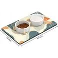 thumbnail image 2 of Dog Food Mat, 12"x20" Boho Dog Mat for Food and Water, Absorbent Dog Cat Bowl Mat Protect Floors, Cute Pet Food Mats for Dog Cat, Anti-Slip Rubber Pet Feeding Mat, Abstract Leaves Pet Placemat, 2 of 6