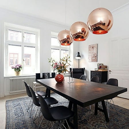 Colored Pendant Lights Kitchen Moaere Clearance Lighting Vintage Clear Glass Globe Pendant Oil Kitchen Hanging Lamp Antique Brass Hanging Fixture Glass Drop Ball Ceiling Lights ()