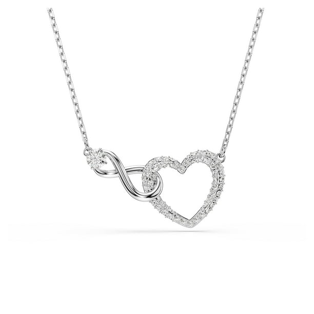 Collar con colgante de hipérbola de Swarovski en forma de corazón infinito
