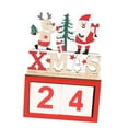 thumbnail image 3 of Christmas Decoration Desk Calendars Decor Wooden Blocks for Holiday Gifts for Kids Adult standing Elk, 3 of 9