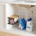 thumbnail image 5 of 2 Pack Stackable Storage Laundry Kitchen Organizers, Wall Mount Trash Bag Holder with Bamboo Top and Garbage Bag Dispenser No Drill, 5 of 17