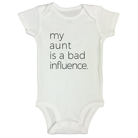 Funny Newborn Kid Tshirts “ My Aunt Is A Bad Influence” Auntie Funny Threadz Toddler 3T,