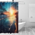 thumbnail image 2 of Coolnut Shower Curtain Sunset Beach Bathroom Decor Watercolor Shower Curtain Sets Fabric Cloth Bathroom Curtains with Hooks 60x72 Inch, 2 of 6