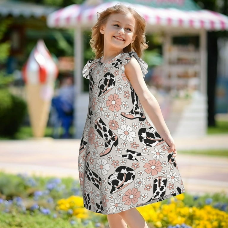 Cow Print Cowboy Hat Boots Flower Girls Nightgowns Toddler Girls Pajamas Nightgowns Night Dress Sleepwear Princess Nightgowns for Girls Walmart