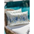 thumbnail image 3 of Outdoor Pillows Waterproof, Blue Spring Floral Throw Pillows with Inserts Included, Hydrangea Eucalyptus Leaves Botanical Indoor Outdoor Decorative Lumbar Pillow for Bed/Couch/Patio 12"x20", 1Pcs, 3 of 8
