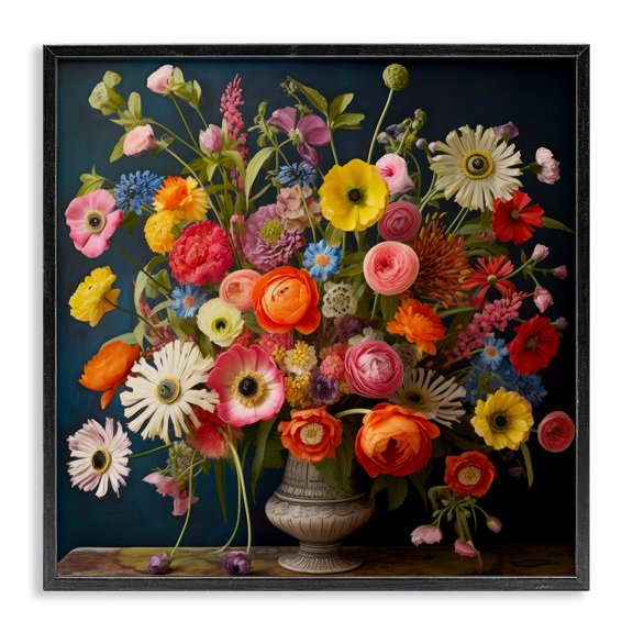 Stupell Industries Bohemian Harmonious Garden Bouquet Black Framed Giclee Art, 12 x 12, by Lazar Studio