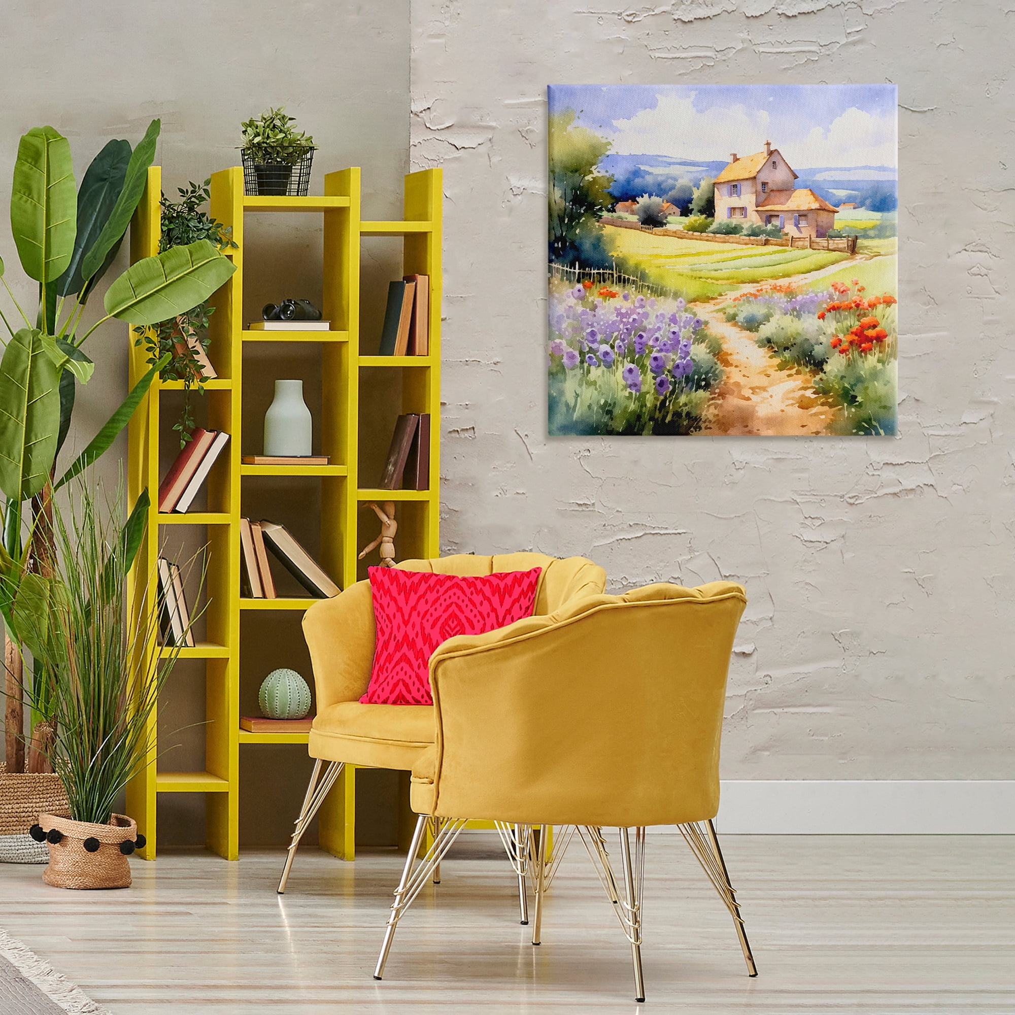 Stupell Industries Summer Lavender Farm Landscape & Nature Painting Wrapped Canvas Art Print Wall Art, 30 x 30