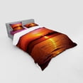 thumbnail image 3 of Ambesonne Romantic Bedding Set 3 Pcs, Colorful Beach Sunset, Twin XL, Orange Purple, 3 of 3