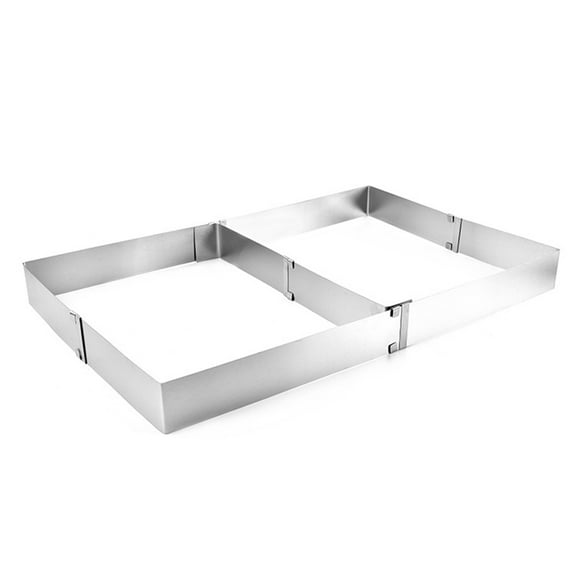 Masteelf Adjustable Square Cake Slicer Mousse Cutter Stainless Steel Layered Cake Mold Baking Ring
