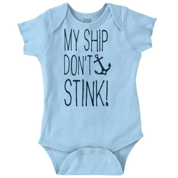 Ship Dont Stink Sink Bathroom Humor Romper Boys or Girls Infant Baby Brisco Brands NB
