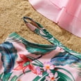 thumbnail image 4 of GYRATEDREAM Family Matching Swimsuits Two Pieces Tankini Set Leaf Printed Ruffles Bikini Mommy and Me Bathing Suits, 4 of 8