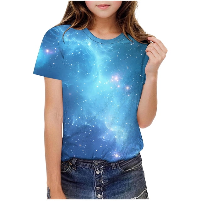 RXMEKW T-Shirt à Manches Courtes pour Enfants avec Imprimé Graphique, Col Rond, Mélange de Polyester Doux, Haut Décontracté pour Tout-Petits Garçons et Filles