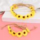 thumbnail image 4 of Guirnalda de cabeza de crisantemo, corona de flores, diadema, lazo para la cabeza para mujeres y niñas, suministros para fiesta de Halloween (amarillo) (2 unidades), 4 of 5