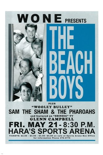 The Beach Boys + Glenn Campbell Concert Clean-Cut Surf Sound 24" x 0.5" Poster, by HSE USA