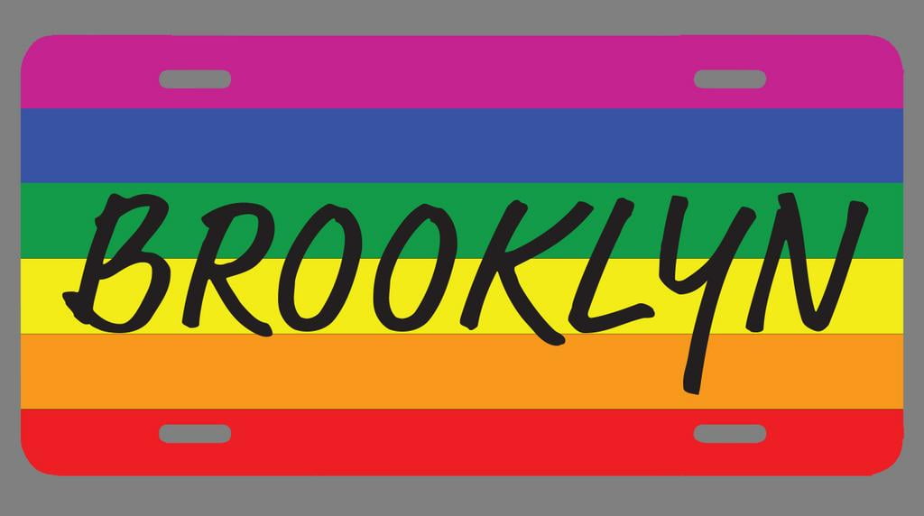 Brooklyn Name Pride Flag Style License Plate Tag Vanity Novelty Metal