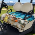 thumbnail image 2 of Xoenoiee Beach Seashell Starfish Conch Print Golf Cart Seat Cover Lightweight Golf Cart Seat Blanket with Pockets, Summer Anti-Hot Golf Cart Seat Towel for 2-Person Seats Club Car, 2 of 7