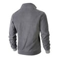 thumbnail image 6 of Mens Pullover Sweatshirts Sherpa Lined Casual Long Sleeve Mock Neck Fall Winter Tops with Zipper Pocket (S, Dark Gray), 6 of 9