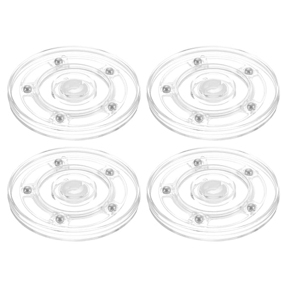 Uxcell 4 Pack Acrylic Lazy Susan Turntable, 4 Inch Clear Turntable Organizer Ball Bearing 360 Degree Rotating Tray for Spice Rack Table Cake Kitchen Pantry Decorating Bathrooms