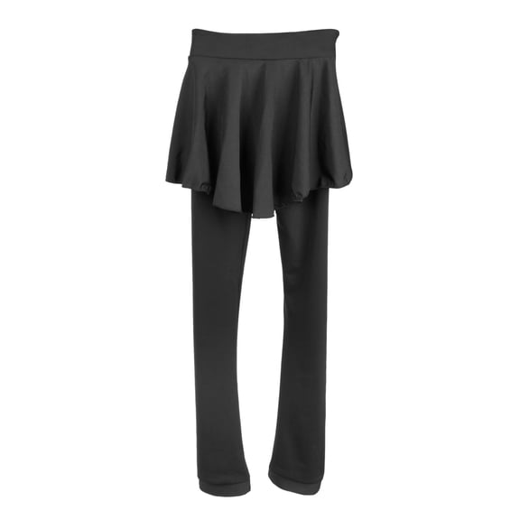 Ice Skating Tights Elastic Skate Pants with Short Skirt for Adults XXL