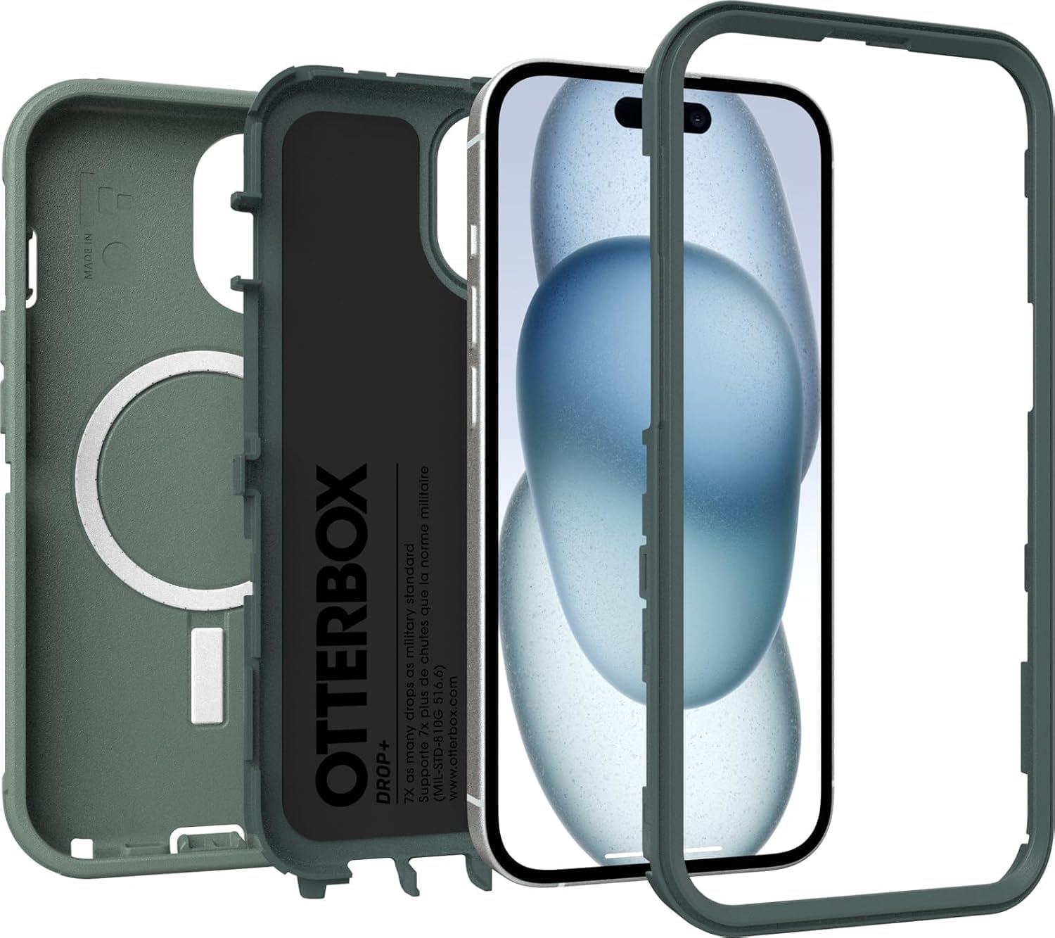 OtterBox iPhone 16e (Only) - Defender Series MagSafe Case - Forest Ranger (Green) - Case Only - Built-in Magnets - Screenless - Rugged & Durable - with Port Protection - Non-Retail Packaging