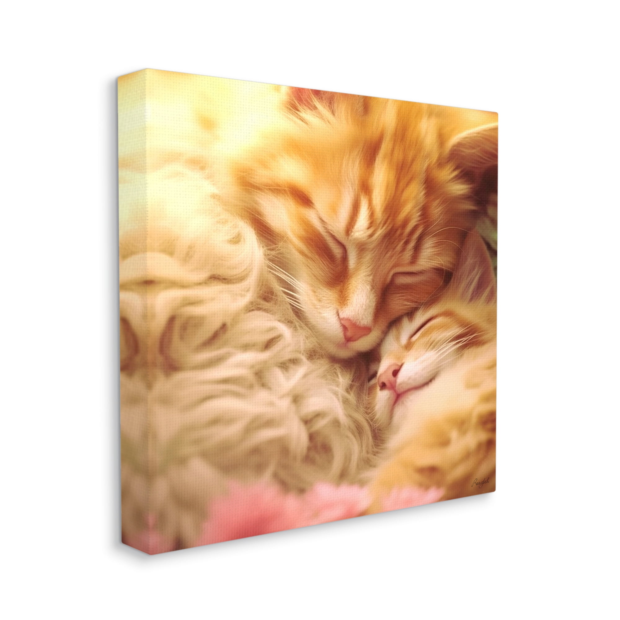 Stupell Industries Sleeping Orange Cats Animals & Insects Painting Gallery Wrapped Canvas Art Print Wall Art, 30 x 30