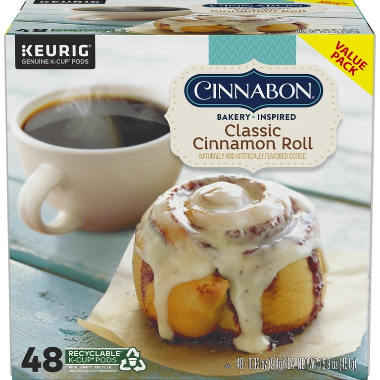Cinnabon Classic Cinnamon Roll Flavored Keurig K-Cups, Light Roast