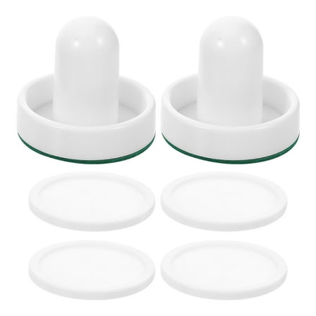 Air Hockey Set Pucks Child Ice Pushers Small Paddle Handle White