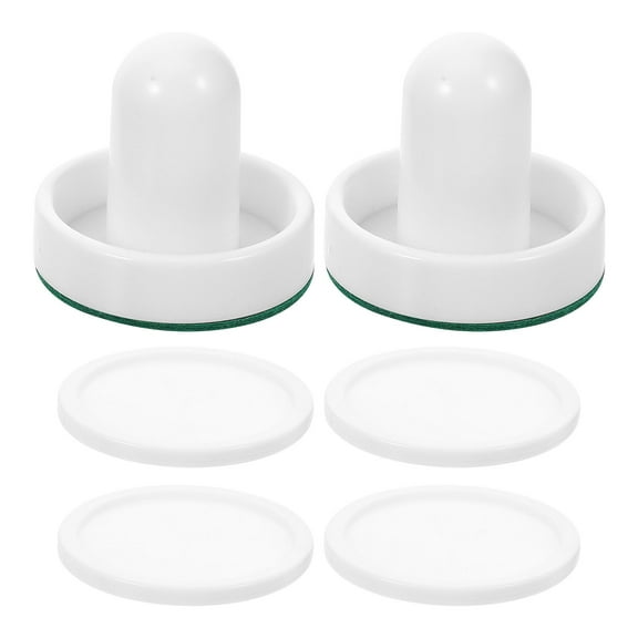 Air Hockey Set Pucks Child Ice Pushers Small Paddle Handle White