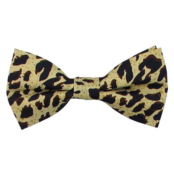 Jacob Alexander Men's Leopard Animal Print Pre-Tied Clip-On Bow Tie