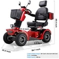 thumbnail image 4 of Xlluproid Heavy Duty 4 Wheel Mobility Scooter for Seniors & Adults,500W Motor,10MPH Max Speed,Stepless Speed & Drum Brake,20° Hill Climbing,USB Port,Remote Key,Adjustable Seat,Red, 4 of 8