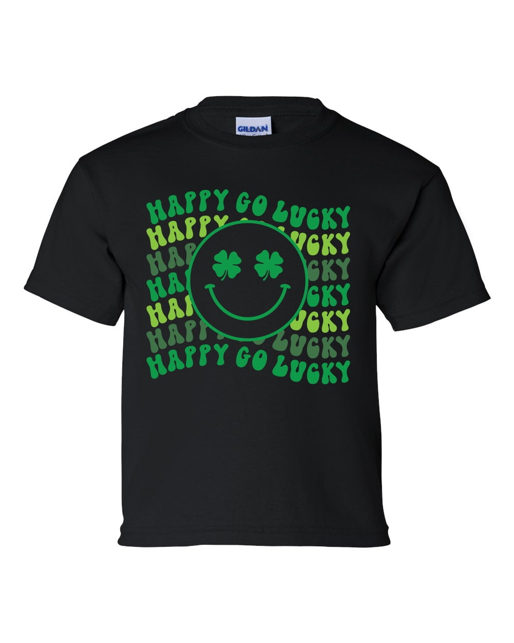 Happy Go Lucky Shamrock Tee Shirt Unisex