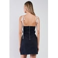 thumbnail image 7 of Lace-up Straps Sleeveless Square Neck Fitted Mini Dress S, 7 of 7